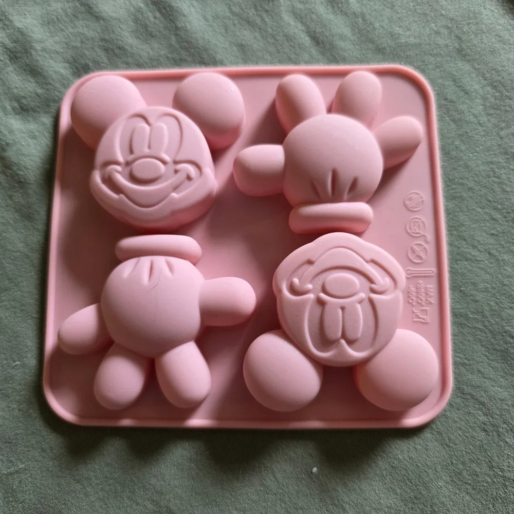 Disney Mickey Mouse Pink Silicone Mold Epoxy Soap Craft Tray Large Wax Melts